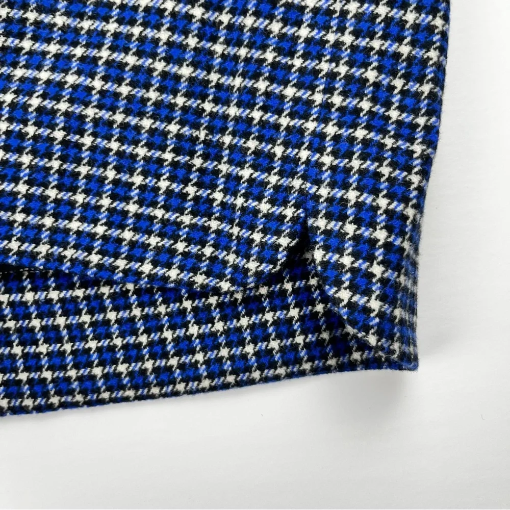 Talbots Blue Houndstooth Wool Blend Skirt Size‎ 6